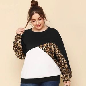 SHEIN curve Oversized animal print Sweatshirt🖤